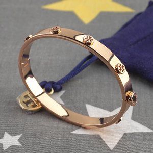 NWT Tory Burch Miller Stud Hinge Bracelet 7MM Rose Gold (BRAND NEW)